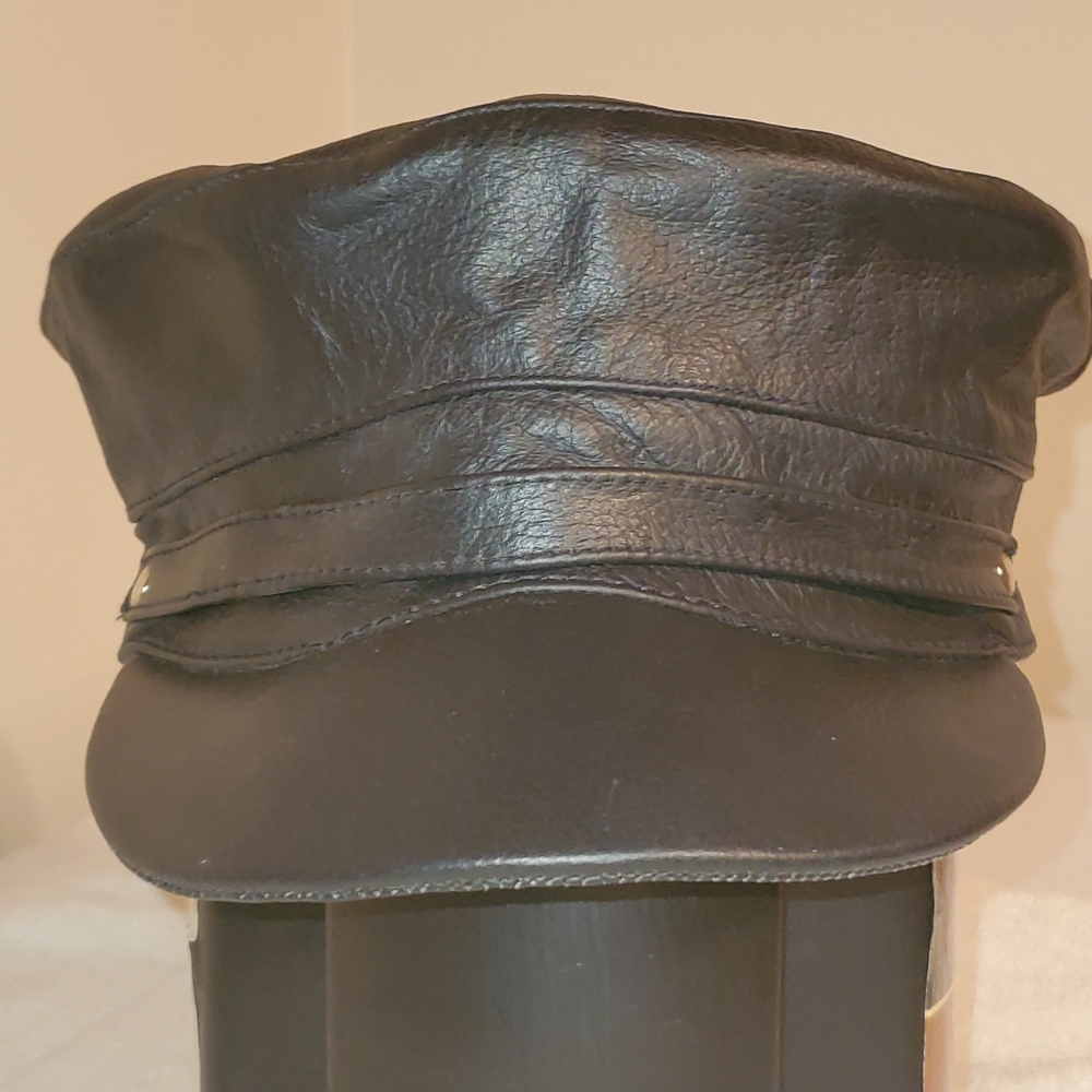 Leather Bikers cap